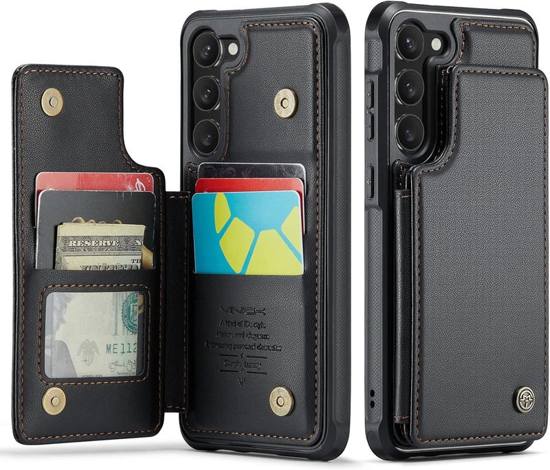 Vinich for Samsung Galaxy S23 Plus Wallet Case with Card Holder, RFID Blocking Credit Slots Kickstand Shockproof Phone Cover Fit for Galaxy S23 Plus 6.6" Black - Image 1